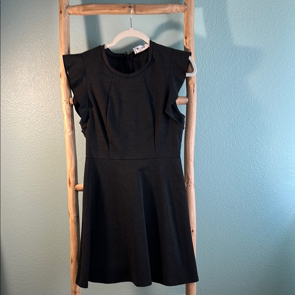 Dark grey Ruffle Sleeve Dress